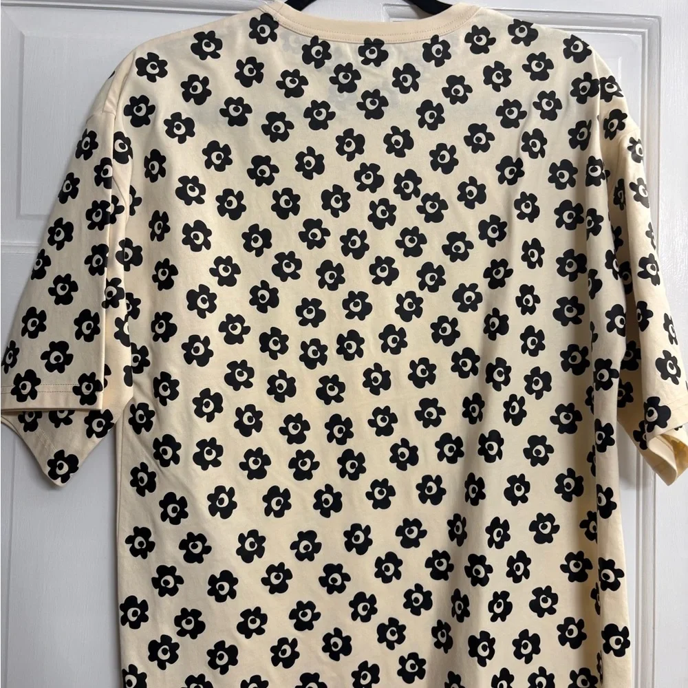 Tory Burch Flower Print T-Shirt Dress‎ XS Cream & Black